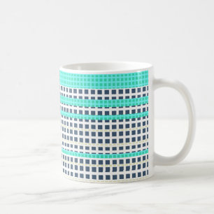 Grau Türkis Karo Tasse
