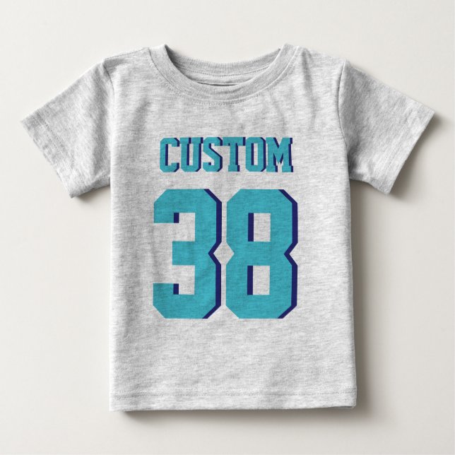 Grau & Turquoise Baby | Sports Jersey Design Baby T-shirt (Vorderseite)