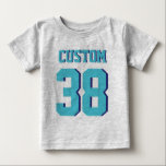 Grau & Turquoise Baby | Sports Jersey Design T-shirt<br><div class="desc">Grau & Turquoise Baby | Sports Jersey Design ・ Baby Football T - Shirt</div>