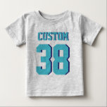 Grau & Turquoise Baby | Sports Jersey Design T-shirt<br><div class="desc">Grau & Turquoise Baby | Sports Jersey Design ・ Baby Football T - Shirt</div>