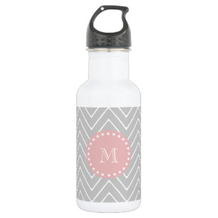 Grau-u. Baby-Rosa-modernes Zickzack Edelstahlflasche