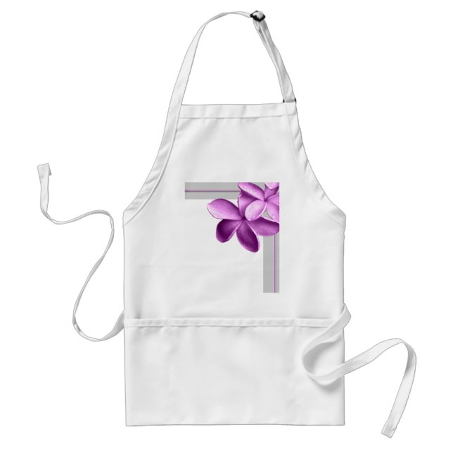 Grau und AuberginePlumeria Schürze (Vorne)
