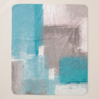 Grau und Blau Abstrakt Art Malerei Abstract,Malere Sherpadecke