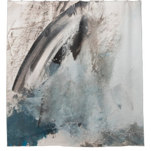 Grau und Blau Abstrakte Kunstmalerei.abstrakt,art, Duschvorhang