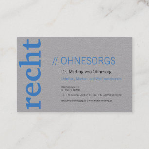 Grau und Blau, gut für Anwälte Visitenkarte