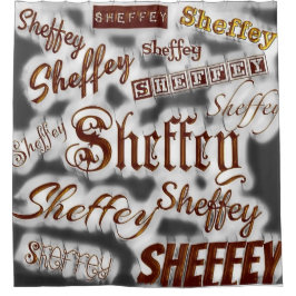 Grau und Bronze - Sheffey Schriftartes Duschvorhang