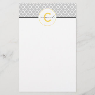 Grau- und Gelbmonogramm Briefpapier