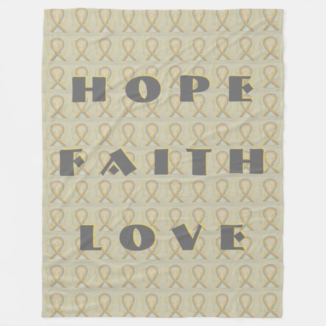 Grau und Gold Awareness Ribbon Angel Blanket Fleecedecke (Vorderseite)