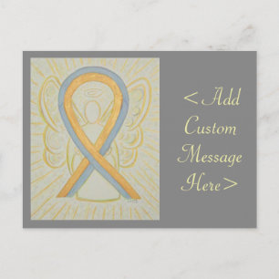 Grau und Gold Awareness Ribbon Angel Postcard Postkarte