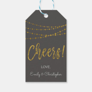 Grau und Gold Foil Cheers - Geschenkmarke Geschenkanhänger