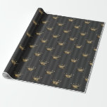 Grau und Gold Foil Paris Crown-Muster Geschenkpapier<br><div class="desc">Graue und goldene Kronen,  die das Papier in Form von Kartons verpacken.</div>