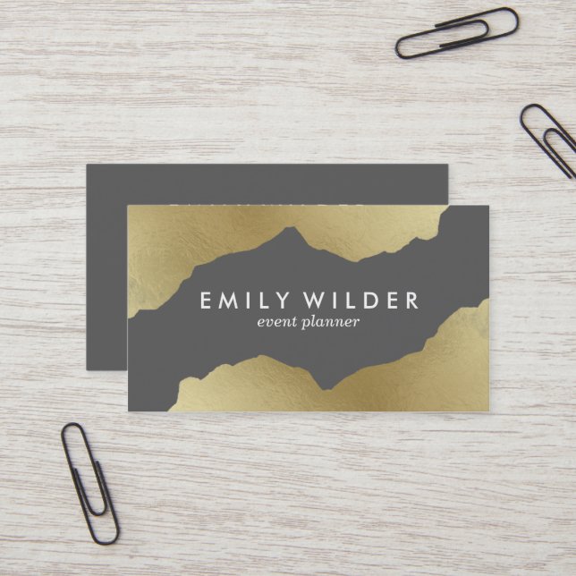 Grau und Gold getaucht | Visitenkarte (Vorderseite/Rückseite Beispiel)