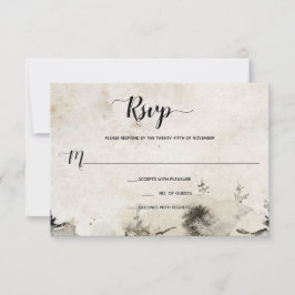 Grau und Gold Wasserfarbener Bergsee-Zauber | RSVP Karte