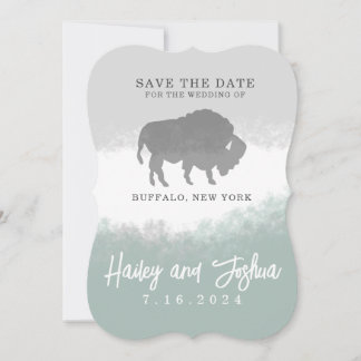 Grau und Grün Buffalo Save the Date Einladung