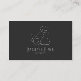 Grau-und Holzkohlen-modernes Minimalistisches Visitenkarte