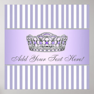 Grau und Lavendel Lila Prinzessin Poster
