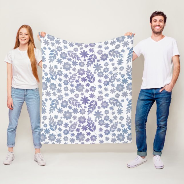 Grau- und Lavendelmuster Fleecedecke (Beispiel)
