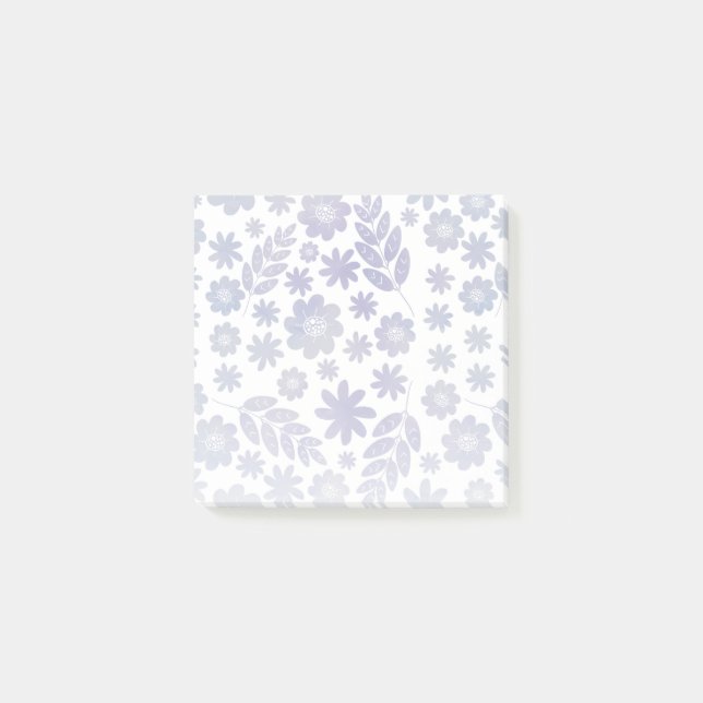 Grau- und Lavendelmuster Post-it Klebezettel (Vorderseite)