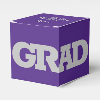 Grau- und Lila School Colors Graduation Party Geschenkschachtel