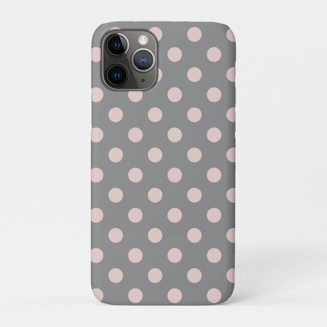 Grau und Rosa Polka Dots Dot Modern Case-Mate iPhone Hülle (Rückseite)