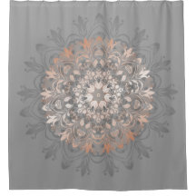 Grau und Rose Gold | Floral Mandala