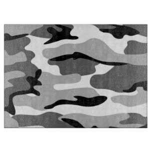 Grau und Schwarz Camouflage Cutting Board Schneidebrett