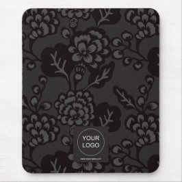 Grau und Schwarz Vibranu und feines Blumenmuster Mousepad