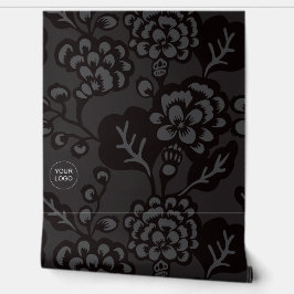 Grau und Schwarz Vibranu und feines Blumenmuster Tapete