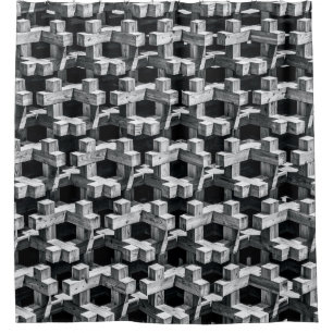 Grau- und Schwarzkreuz Duschvorhang