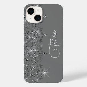 Grau und silber Spitzen eleganter Funkel Diamant Case-Mate iPhone 14 Hülle