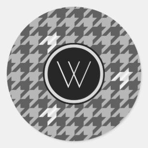 Grau und Silver Accent Hahnentrittmuster Sticker