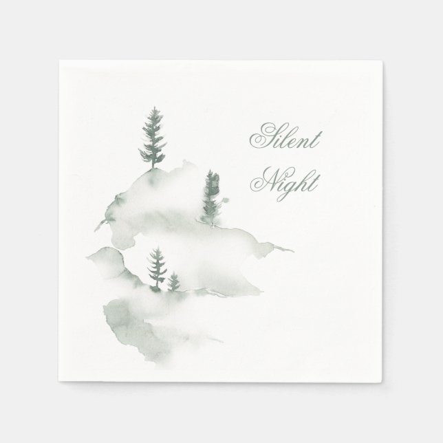 Grau und Weiß Aquarellpapier Napkin Serviette (Vorderseite)