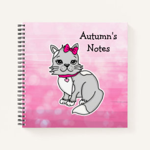 Grau und Weiß Gepunktet Personalisiert Notizbuch