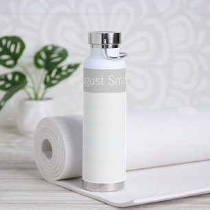 Grau und weiß gestreift mit Namen Trinkflasche
