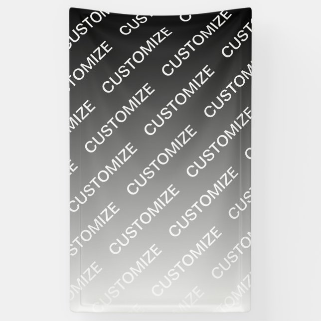 Grau (wechselbare Farbe) Ombre & Textmuster Banner (Vertikal)
