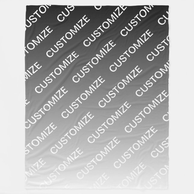 Grau (wechselbare Farbe) Ombre & Textmuster Fleecedecke (Vorderseite)