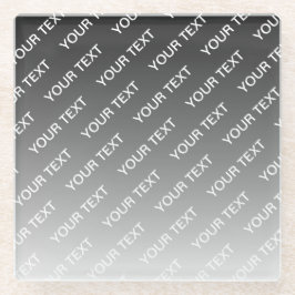 Grau (wechselbare Farbe) Ombre & Textmuster Glasuntersetzer