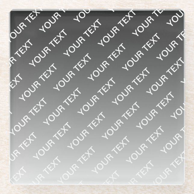 Grau (wechselbare Farbe) Ombre & Textmuster Glasuntersetzer (Vorderseite)