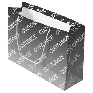 Grau (wechselbare Farbe) Ombre & Textmuster Große Geschenktüte