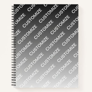 Grau (wechselbare Farbe) Ombre & Textmuster Notizbuch
