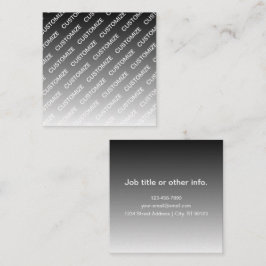 Grau (wechselbare Farbe) Ombre & Textmuster Quadratische Visitenkarte