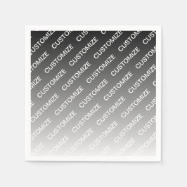 Grau (wechselbare Farbe) Ombre & Textmuster Serviette