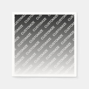 Grau (wechselbare Farbe) Ombre & Textmuster Serviette