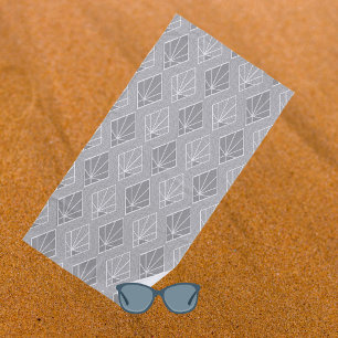 Grau & Weiß Diamanten Art Deco Muster Strandtuch
