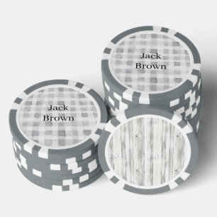 Grau Weiß Kariert Gestreift Pokerchips
