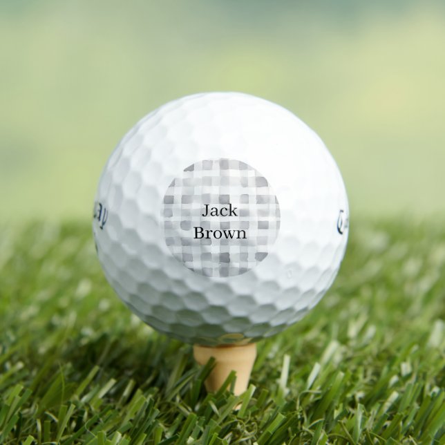 Grau Weiß Kariert Streifen Golfball (Insitu T-Shirt)