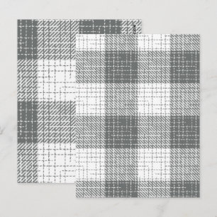 Grau-weiß kariertes Kreuzmuster Plaid Postkarte