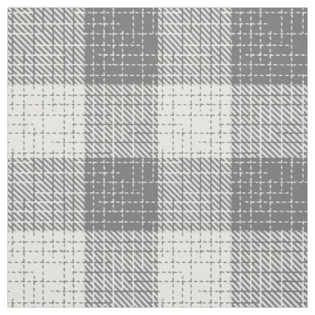 Grau-weiß kariertes Kreuzstich-Karo  Stoff (Muster)