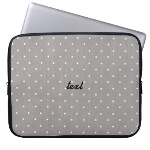 Grau & Weiß Kleine Polka-Punkte Modern Chic Laptopschutzhülle
