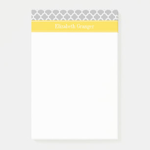 Grau Weiß Marokkanisch #5 Ananas Name Monogramm Post-it Klebezettel